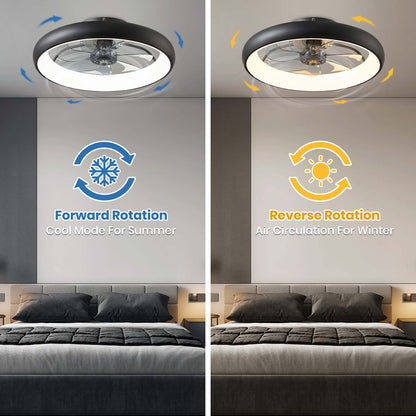 20" Flush Mount Ceiling Fan with Remote & APP Control