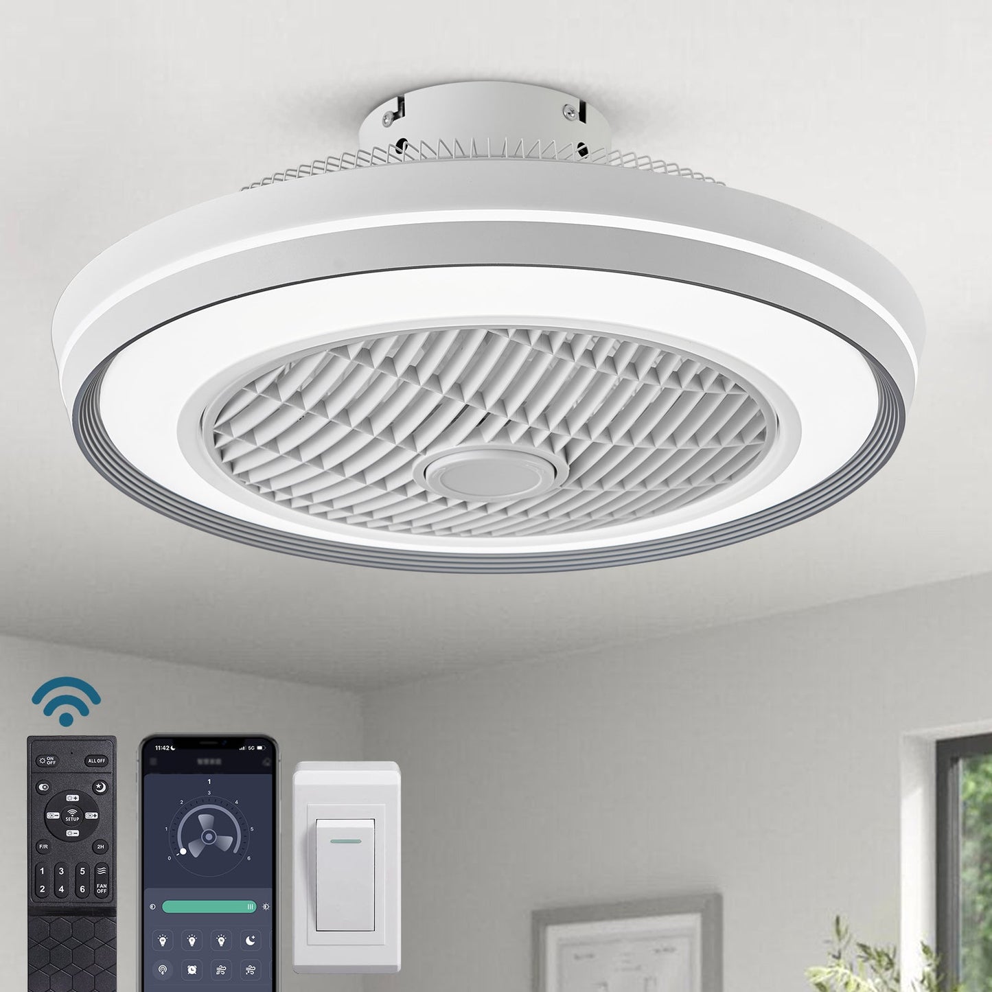 Bladeless Ceiling Fans with Lights