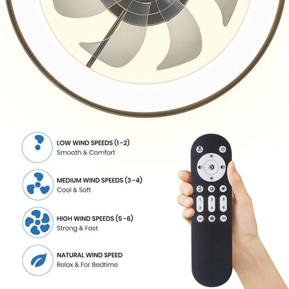 20" Flush Mount Ceiling Fan with Remote & APP Control