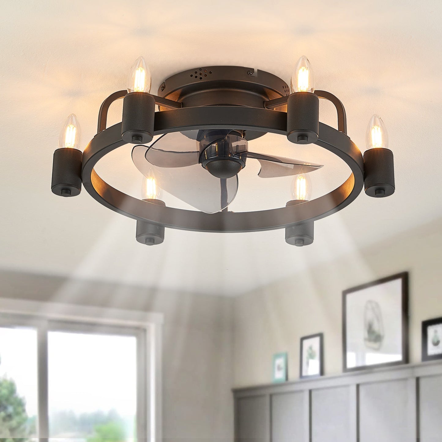 Industrial Rustic Vintage Ceiling Fan for Bedroom, Kitchen
