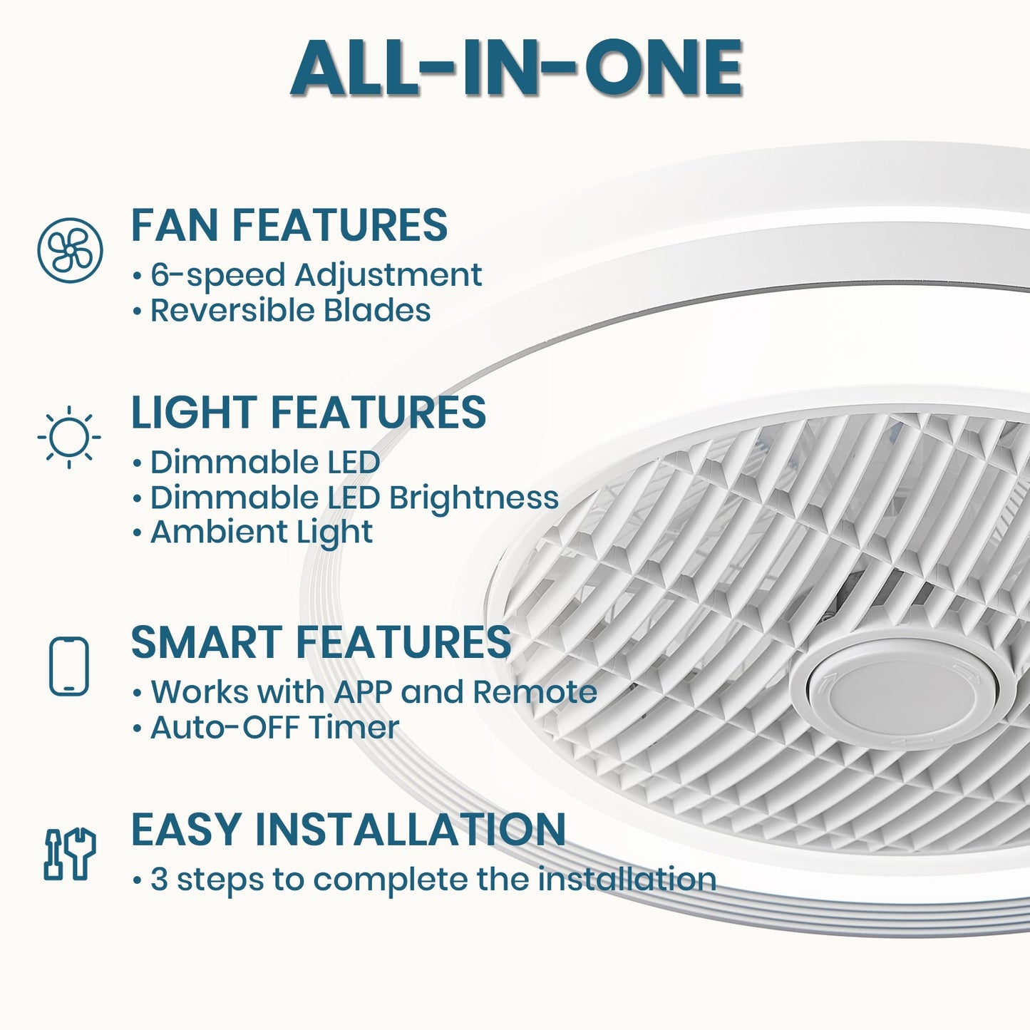 Bladeless Ceiling Fans with Lights