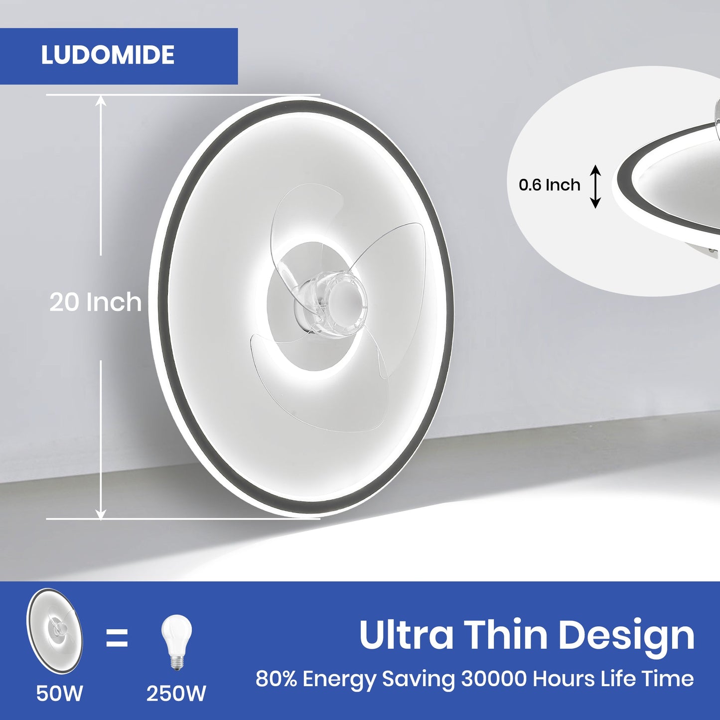 Dimmable LED Ceiling Fan for Kids Room