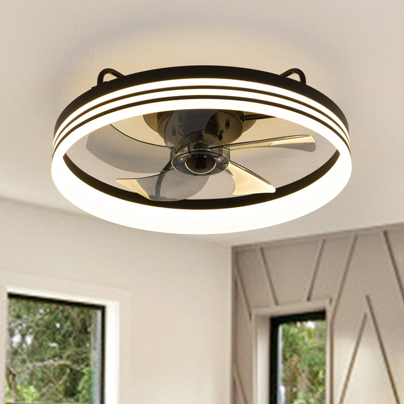 Black Smart Low Profile Ceiling Fan