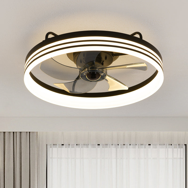Black Smart Low Profile Ceiling Fan