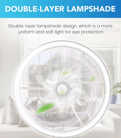 Fandelier Flush Mount Ceiling Fan 3 Color Changeable for Bedroom