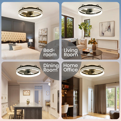 Black Smart Low Profile Ceiling Fan