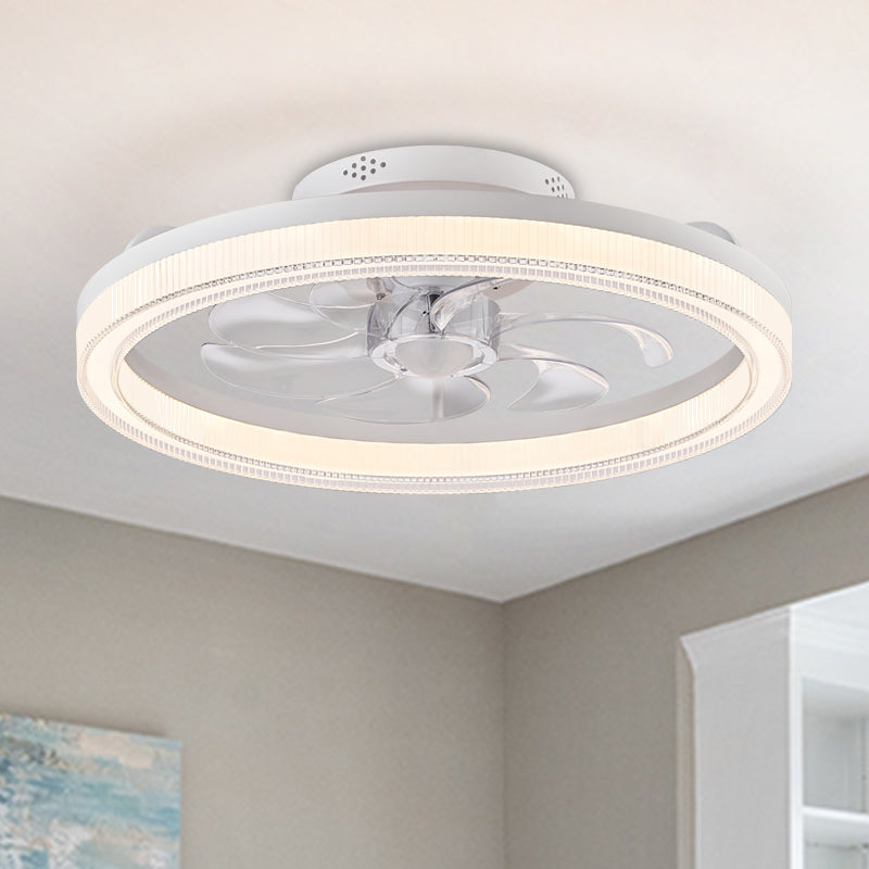 Fandelier Flush Mount Ceiling Fan 3 Color Changeable for Bedroom